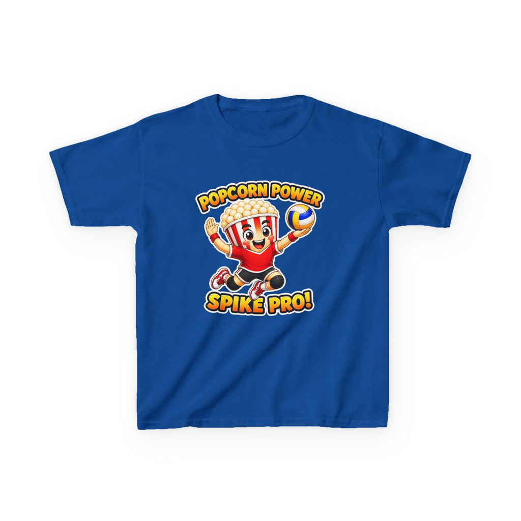 Kids Volleyball T-Shirt — 'Popcorn Power' Spike Pro Graphic Tee