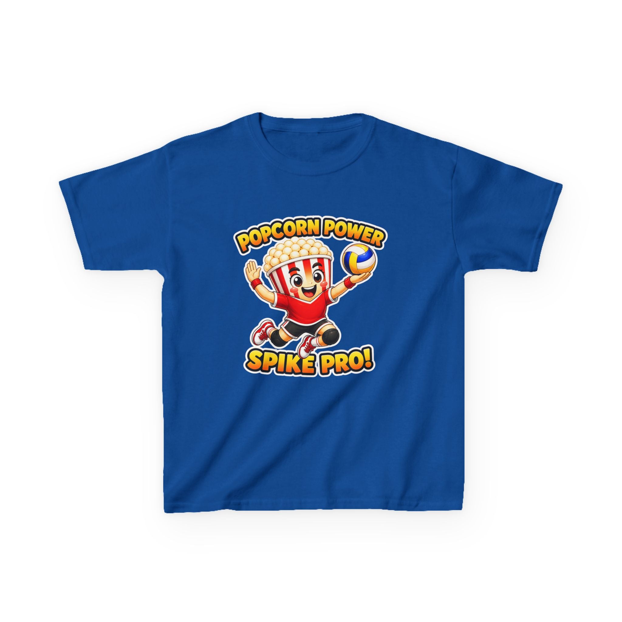 Kids Volleyball T-Shirt — 'Popcorn Power' Spike Pro Graphic Tee