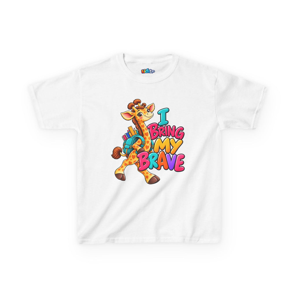 Kidxtr™ Kids Giraffe T-Shirt — 'I Bring My Brave' Inspirational Graphic Tee