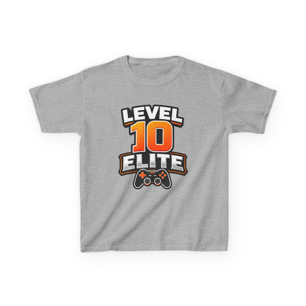 Kids Gaming T-Shirt — 'Level 10 Elite' Gamer Graphic Tee