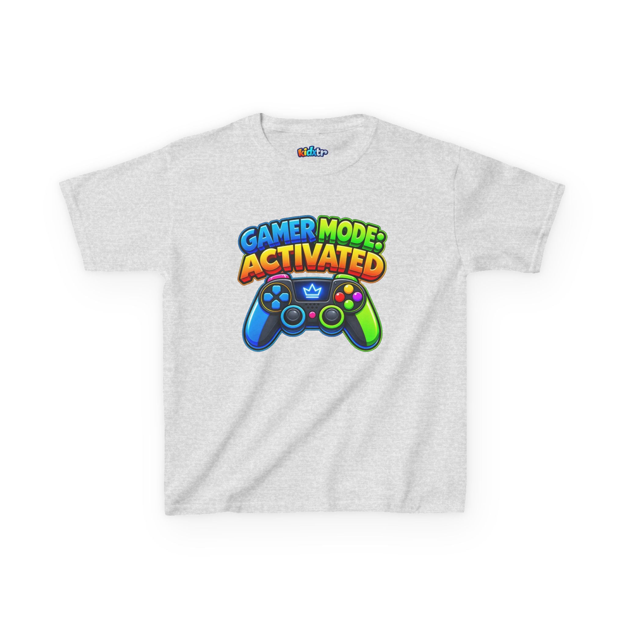 Kidxtr™ Kids Gamer T-Shirt — 'Gamer Mode Activated' Colorful Controller Graphic Tee