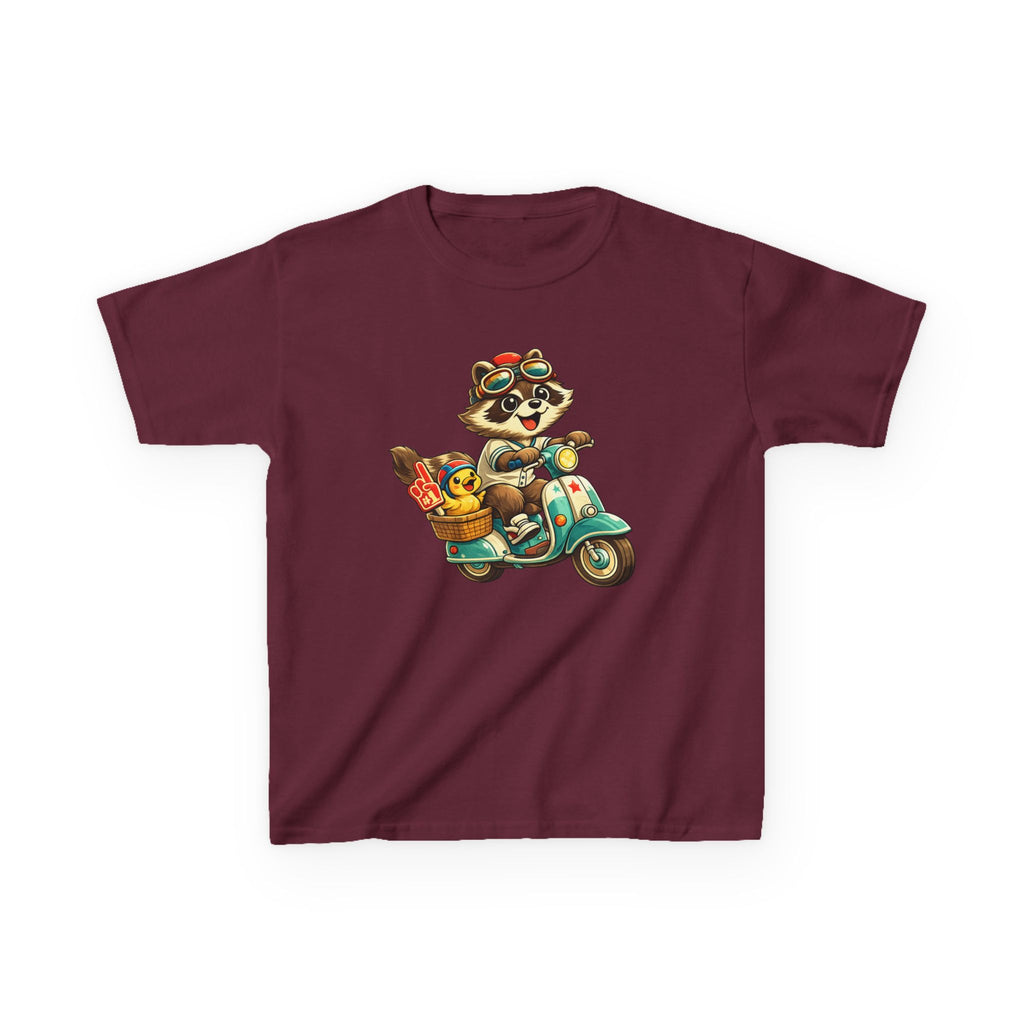 Kids Raccoon T-Shirt – Scooter Rider Graphic Tee