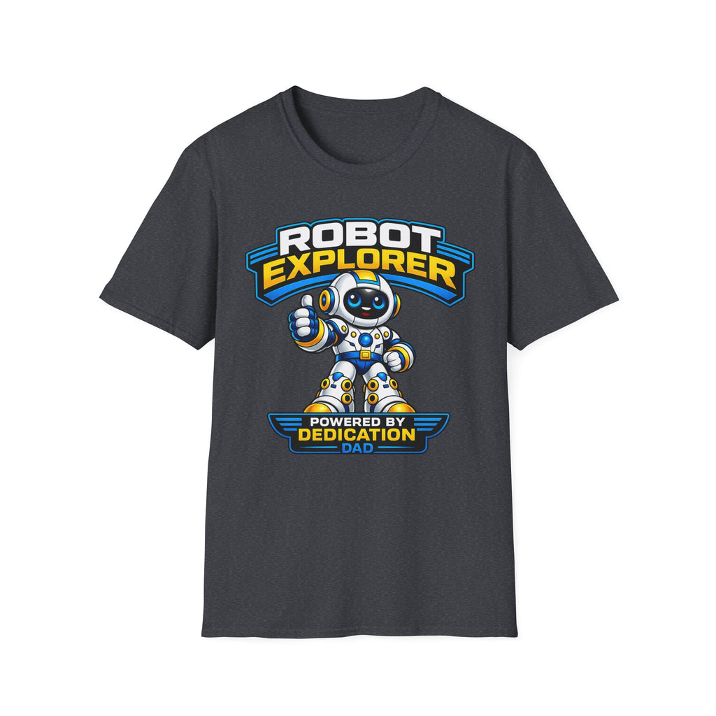 Copy of Robot Explorer T-Shirt — Cute Cartoon Robot Graphic Tee ("Powered by Dedication")
