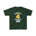 Kids Birthday Gaming T-Shirt — 'Level 4 Ready' Video Game Controller Graphic Tee