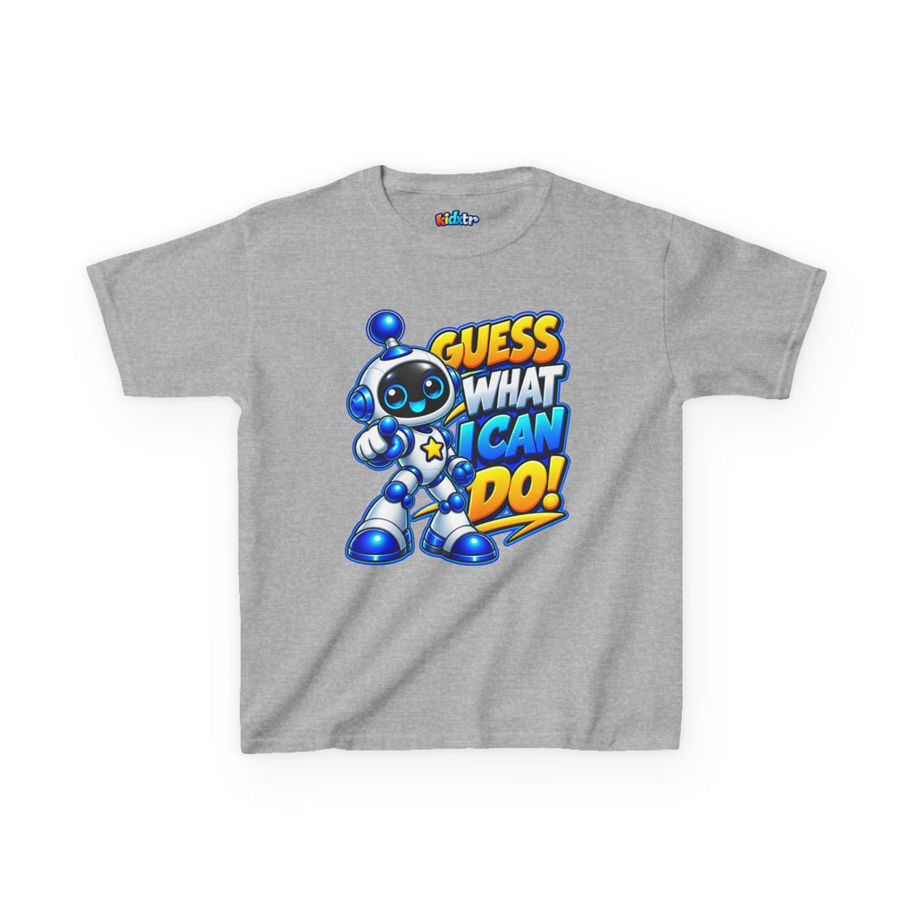 Kidxtr™ Kids Robot T-Shirt — 'Guess What I Can Do' Robot Graphic Tee