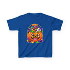 Kidxtr™ Kids Pumpkin T-Shirt — 'Trick or Treat' Jack-O-Lantern Candy Basket Graphic Tee