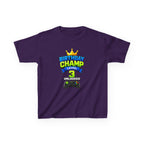 Kids Birthday T-Shirt — 'Birthday Champ' Level 3 Gamer Crown Graphic Tee