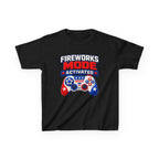 Kids Tee — "Fireworks Mode Activated" Patriotic Gamer Shirt
