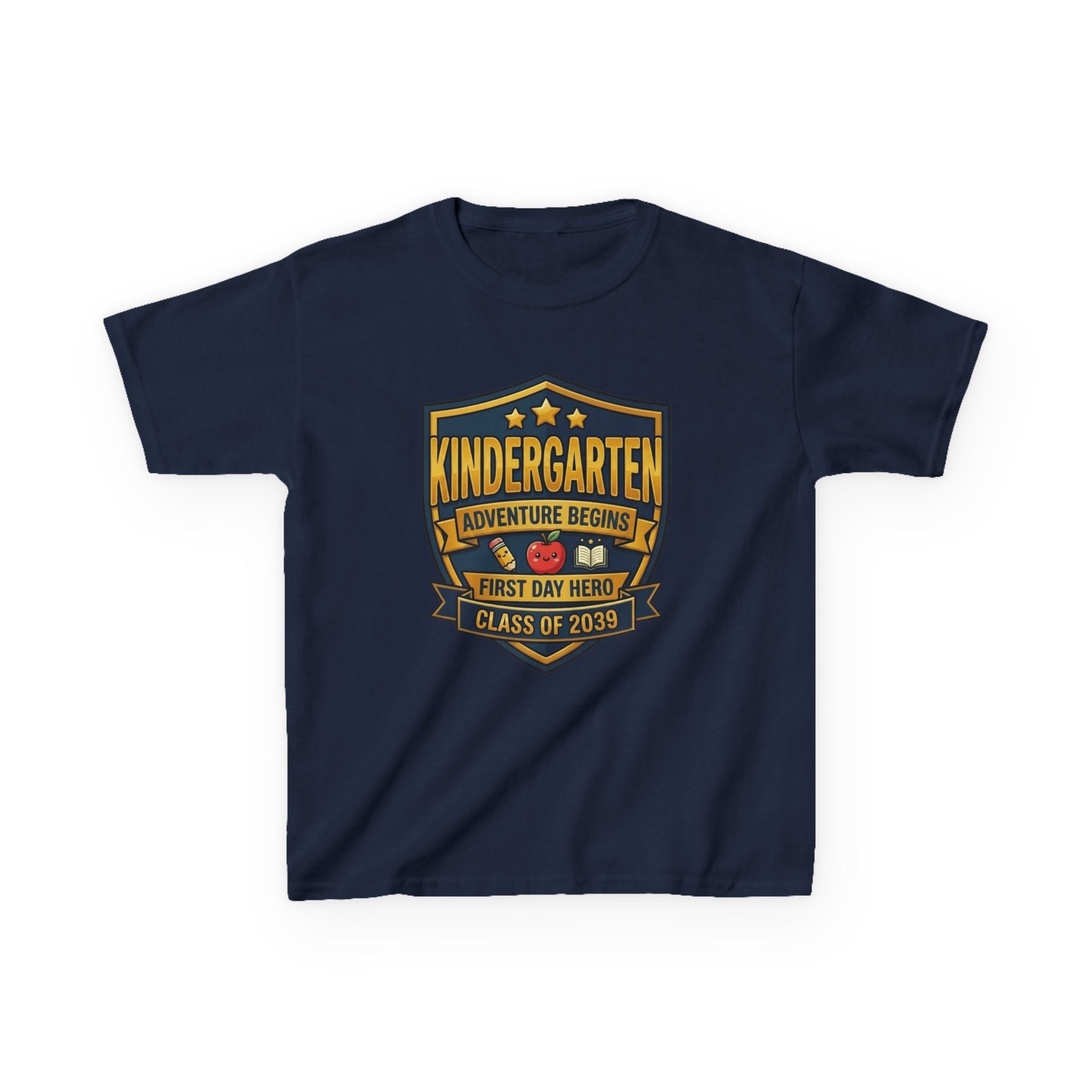 Kids School T-Shirt — 'Adventure Begins' Kindergarten First Day Hero Tee