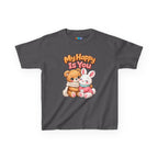 Kidxtr™ Kids Bear & Bunny T-Shirt — 'My Happy Is You' Cute Animal Graphic Tee