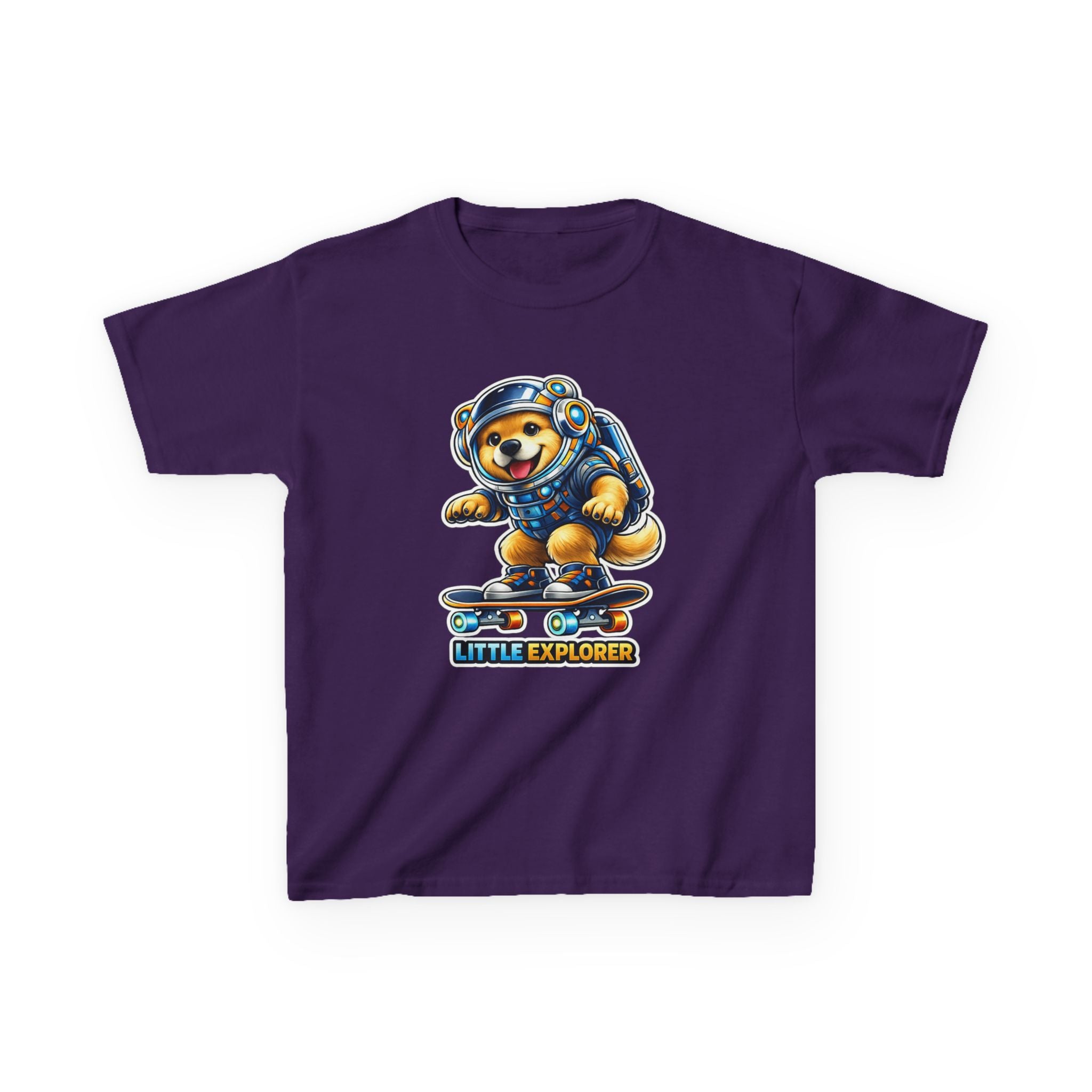 Kids Skateboard T-Shirt — 'Little Explorer' Skateboarding Puppy Graphic Tee