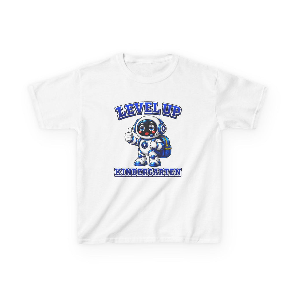Kids Level Up Kindergarten T-Shirt — 'Level Up Kindergarten' Robot First Day Graphic Tee