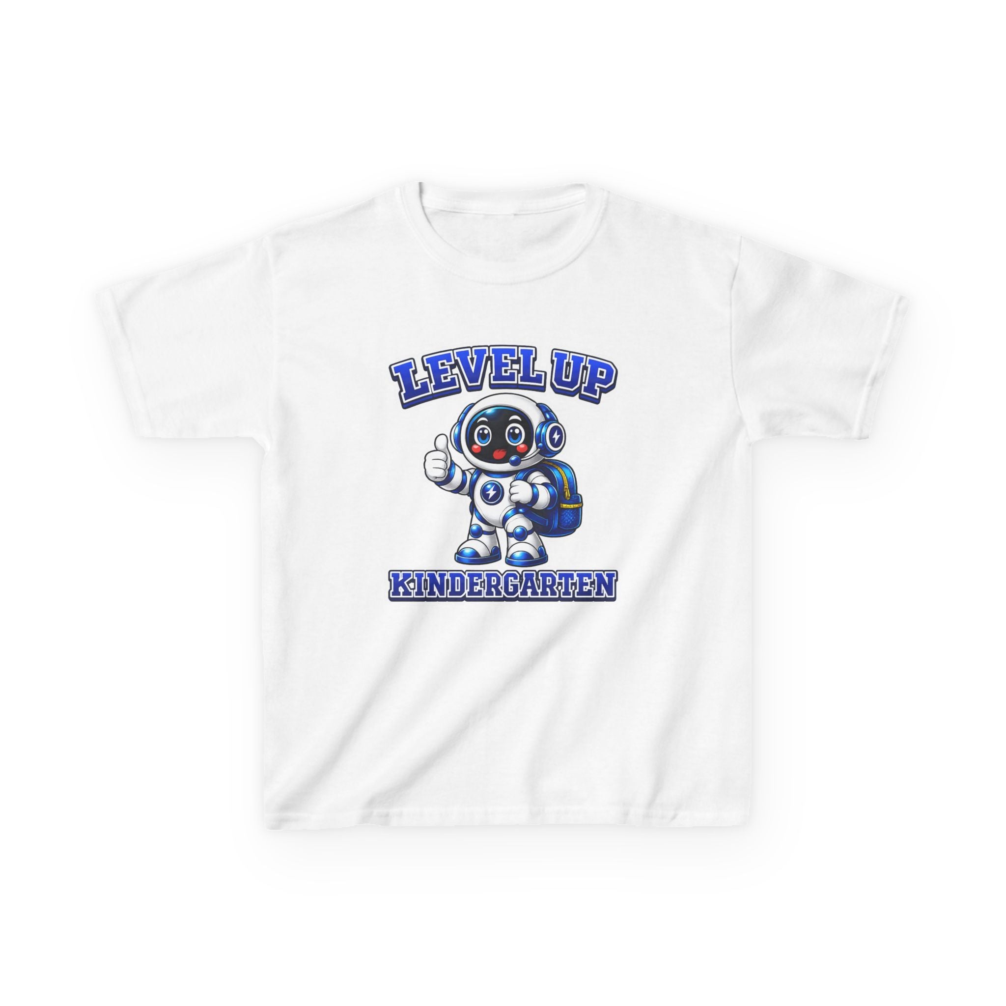 Kids Level Up Kindergarten T-Shirt — 'Level Up Kindergarten' Robot First Day Graphic Tee