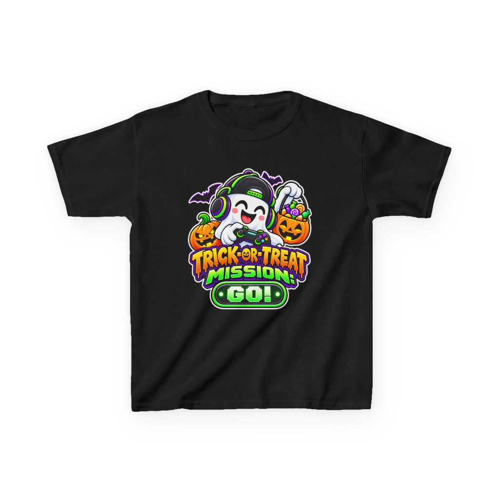 Kidxtr™ Kids Halloween T-Shirt — 'Trick or Treat Mission' Halloween Graphic Tee