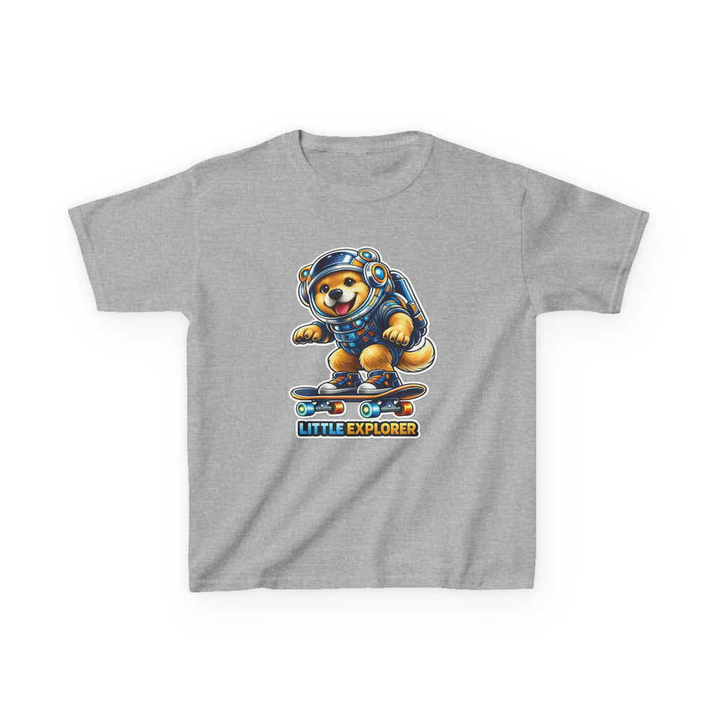 Kids Skateboard T-Shirt — 'Little Explorer' Skateboarding Puppy Graphic Tee
