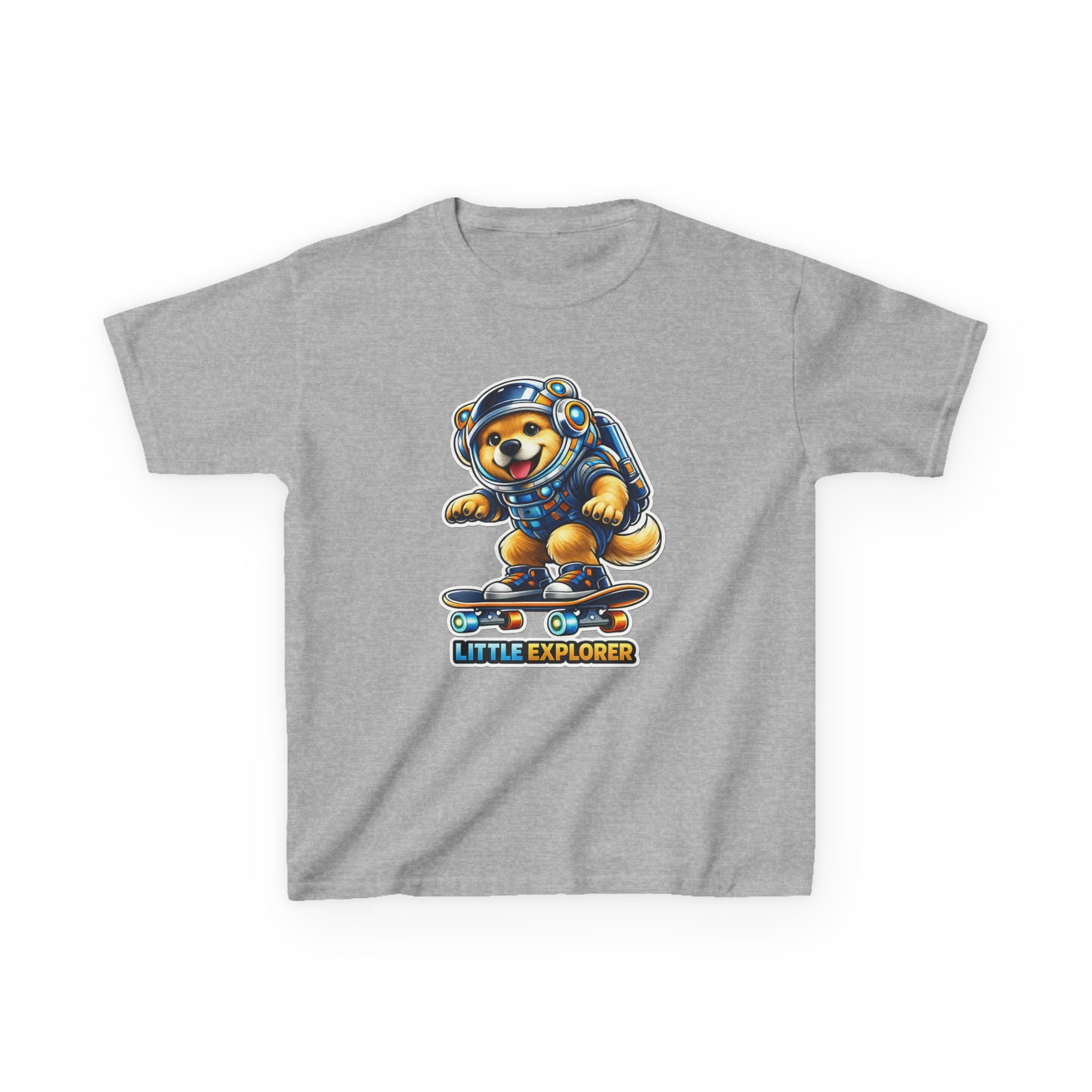 Kids Skateboard T-Shirt — 'Little Explorer' Skateboarding Puppy Graphic Tee