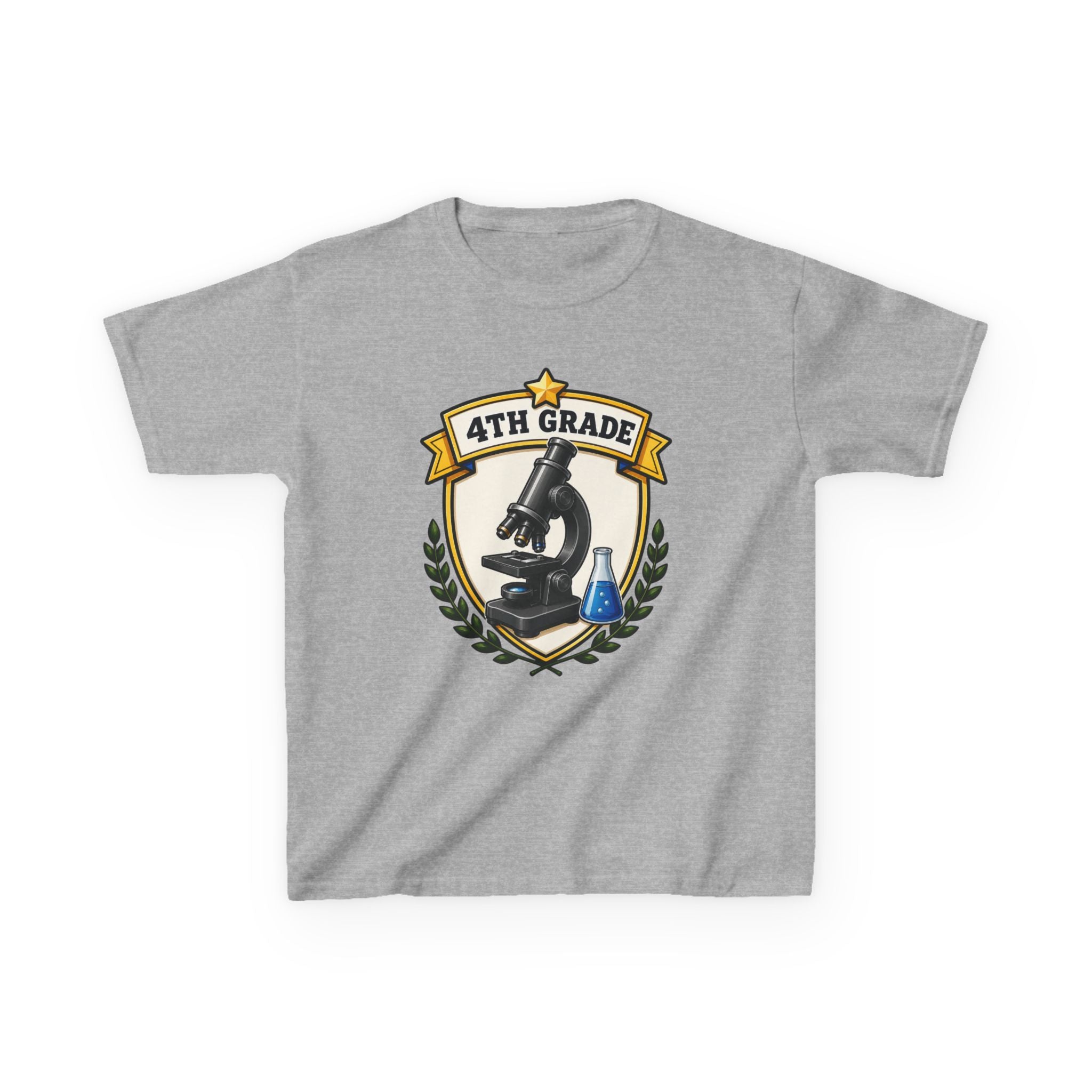 Kids 4th Grade T-Shirt — 'Microscope Science' Back-to-School Graphic Te
