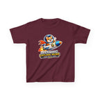 Kids Tee — "Dream Big Explore More" Rocket Dog Space Graphic