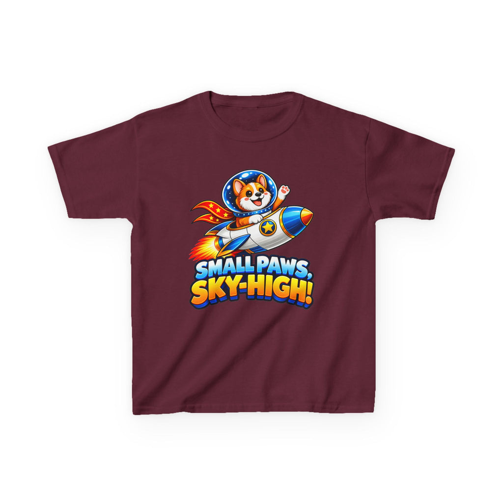 Kidxtr™ Kids Space T-Shirt — 'Small Paws, Sky High' Rocket Dog Graphic Tee