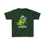 Kids Gaming T-Shirt — 'Level Up Fun!' Chameleon Gamer Graphic Tee