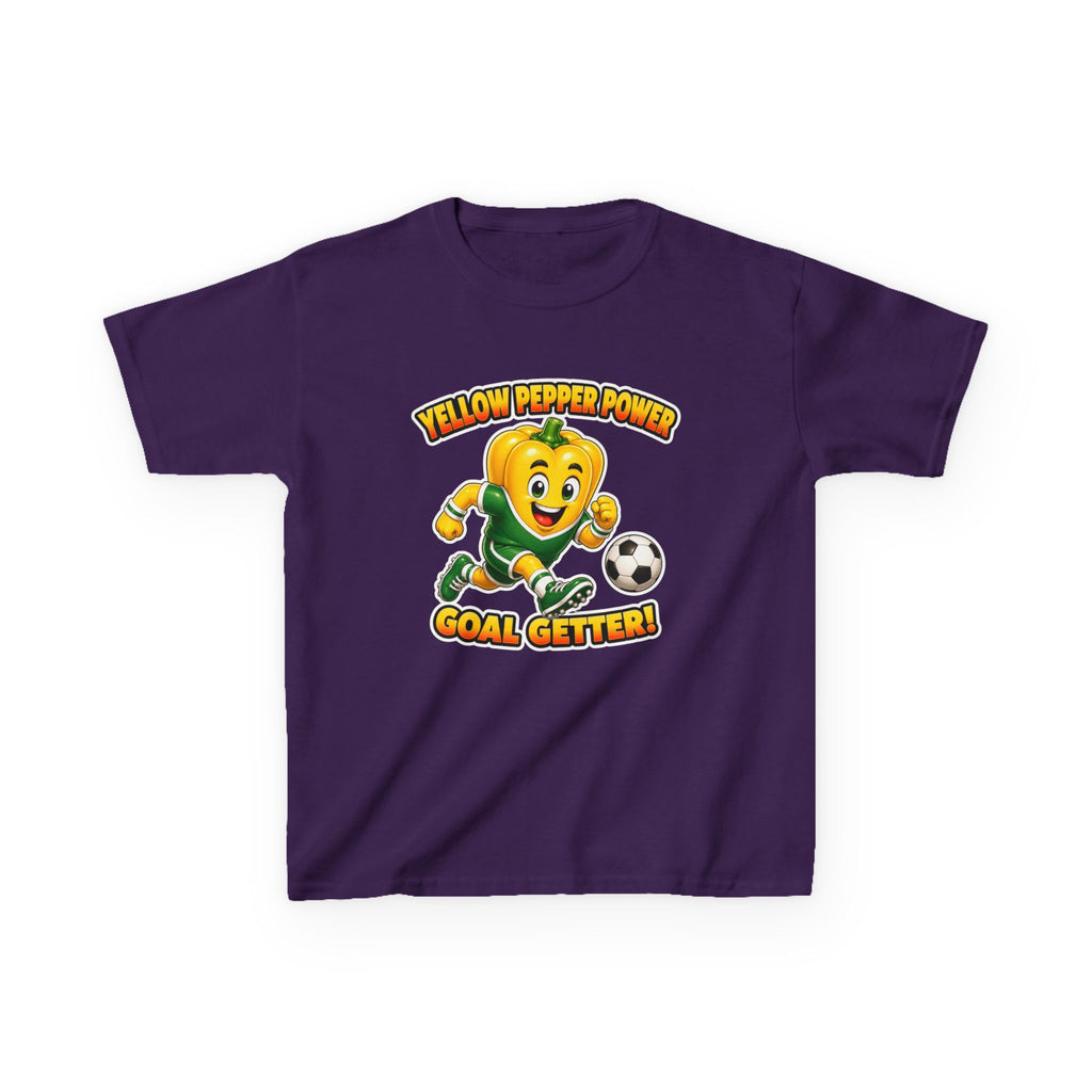Kids Soccer T-Shirt — 'Yellow Pepper Power' Goal Getter Graphic Tee