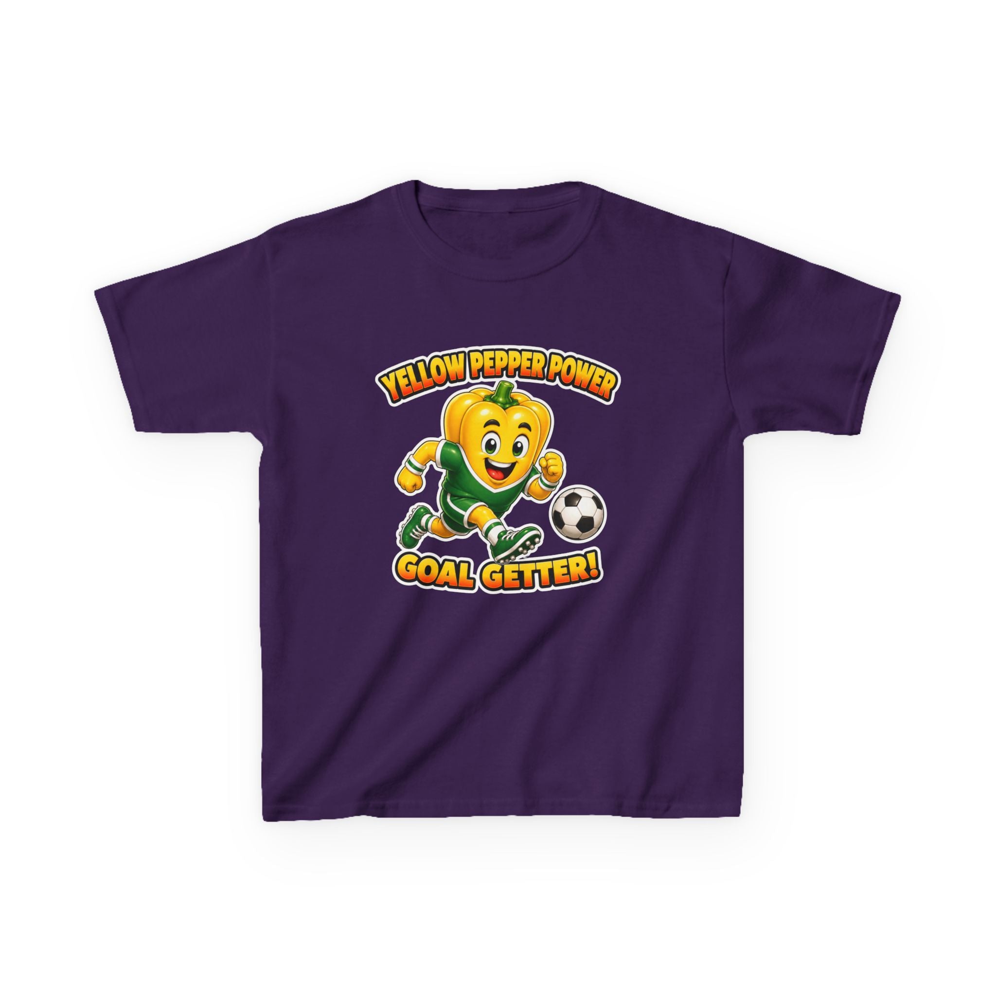 Kids Soccer T-Shirt — 'Yellow Pepper Power' Goal Getter Graphic Tee