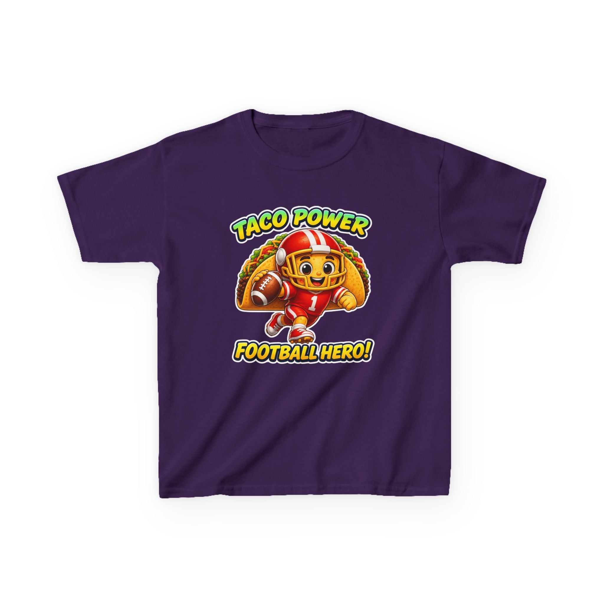 Kids Football T-Shirt — 'Taco Power' Football Hero Graphic Tee
