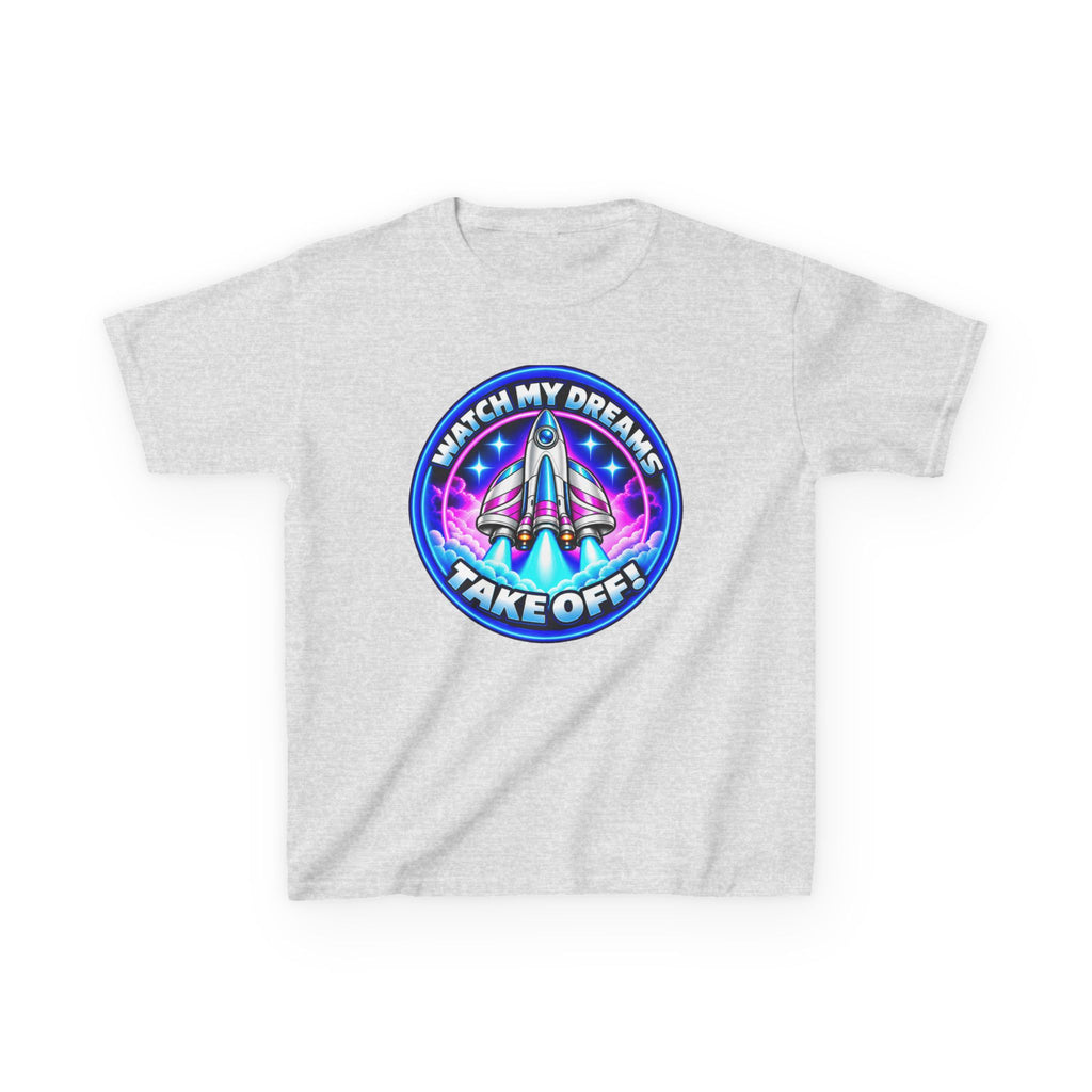 Kidxtr™ Kids Space T-Shirt — 'Watch My Dreams Take Off' Rocket Graphic Tee
