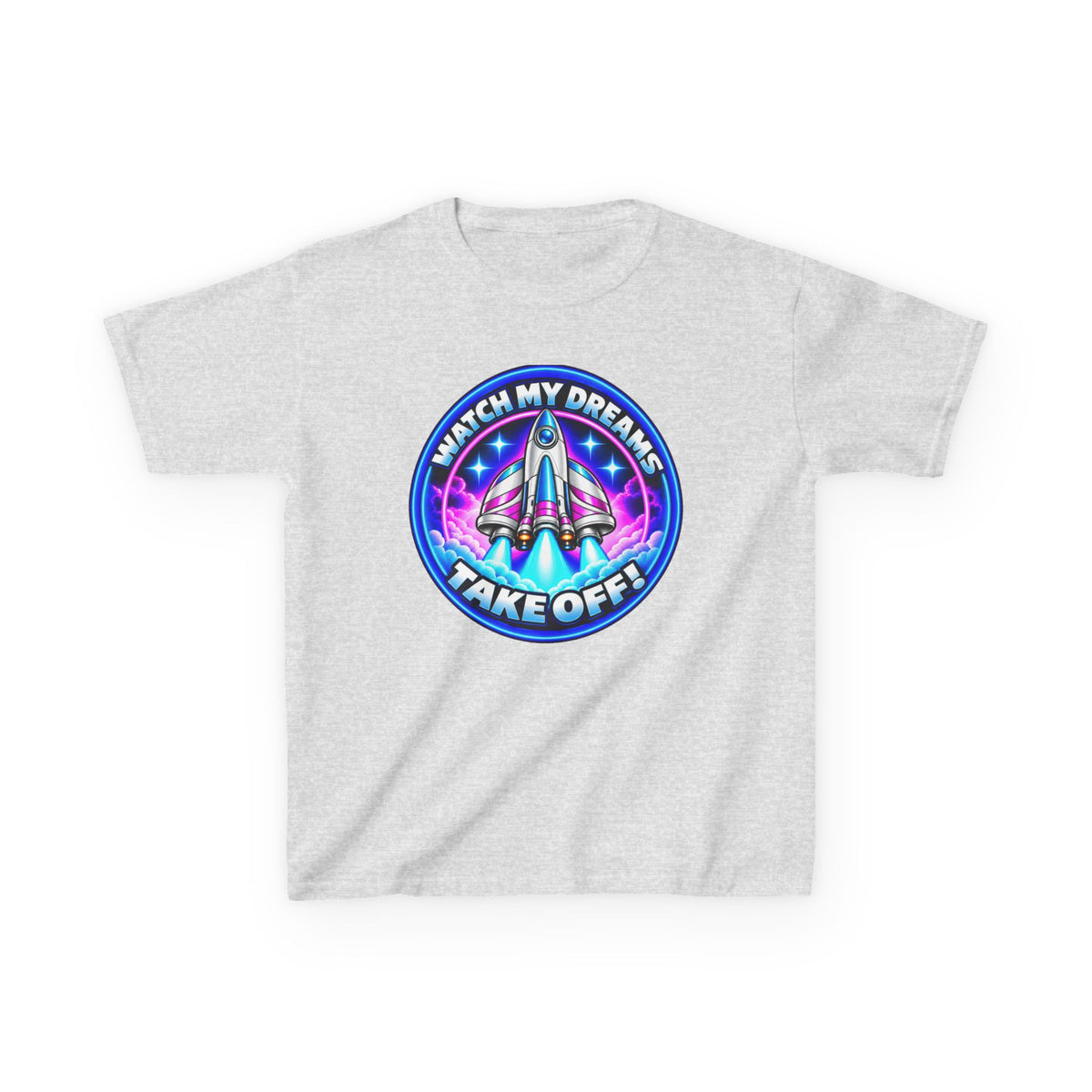 Kidxtr™ Kids Space T-Shirt — 'Watch My Dreams Take Off' Rocket Graphic Tee