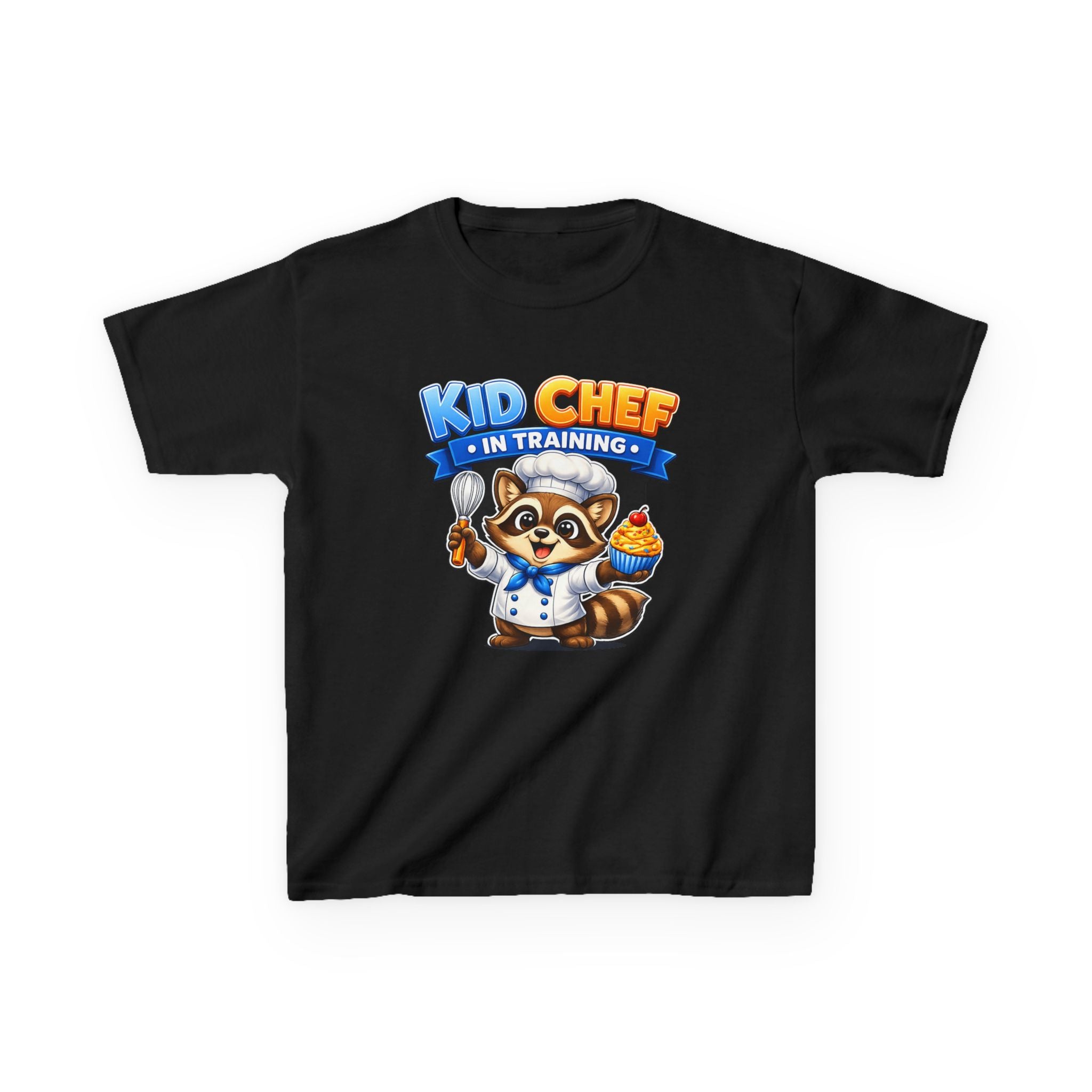 Kids Chef T-Shirt — 'Kid Chef in Training' Raccoon Cooking Graphic Tee
