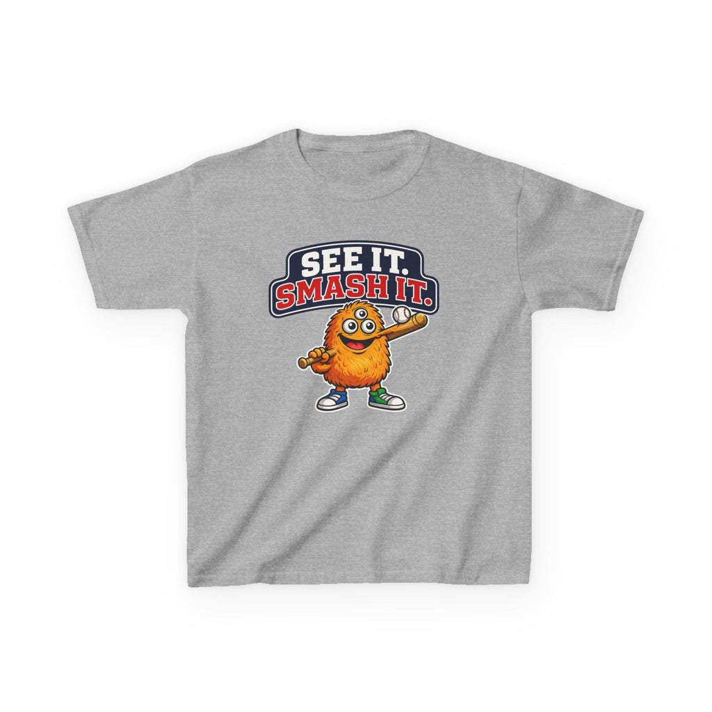 Kids Cookie T-Shirt — 'See It. Smash It.' Cartoon Cookie Character Graphic Tee
