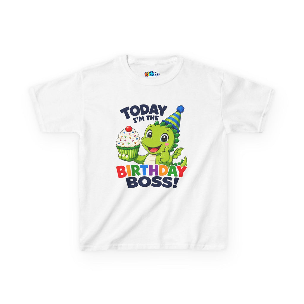 Kidxtr™ Kids Birthday T-Shirt — 'Today I’m the Birthday Boss' Party Turtle Graphic Tee