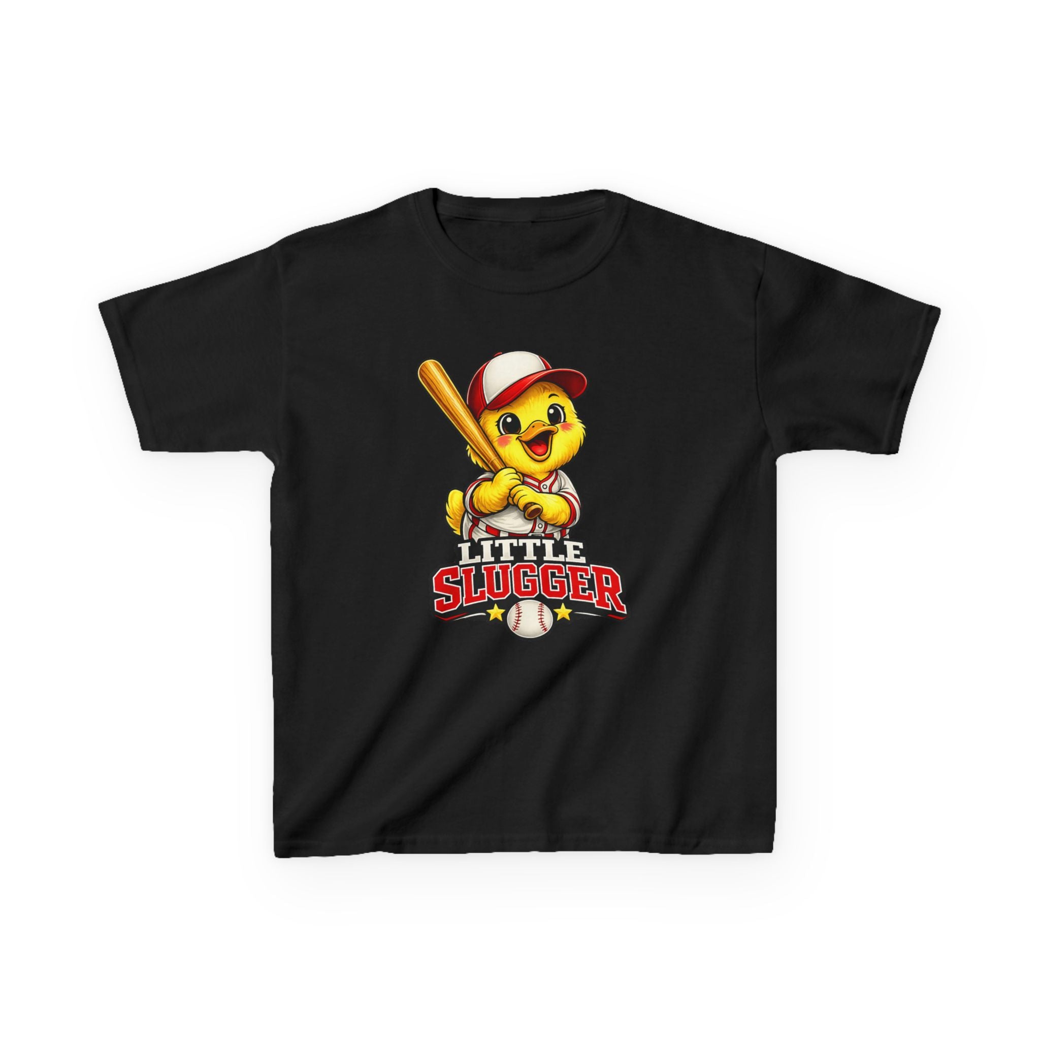 Kids Baseball T-Shirt — 'Little Slugger' Cute Baseball Chick Graphic Tee