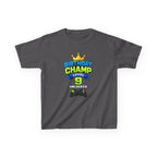Kids Birthday T-Shirt — 'Birthday Champ' Level 9 Unlocked Gamer Graphic Tee