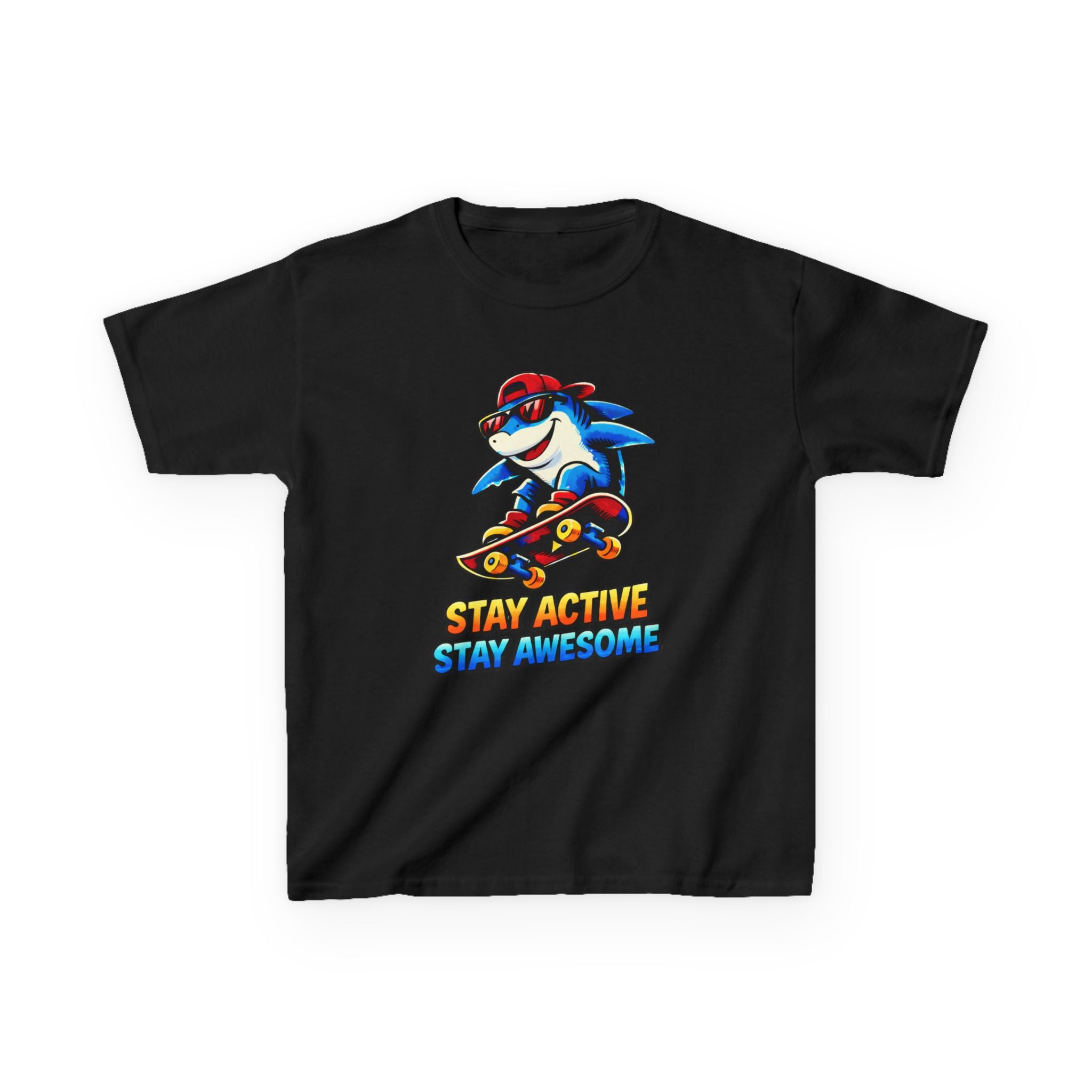 Kids Skateboard Shark T-Shirt – Stay Active Graphic Tee