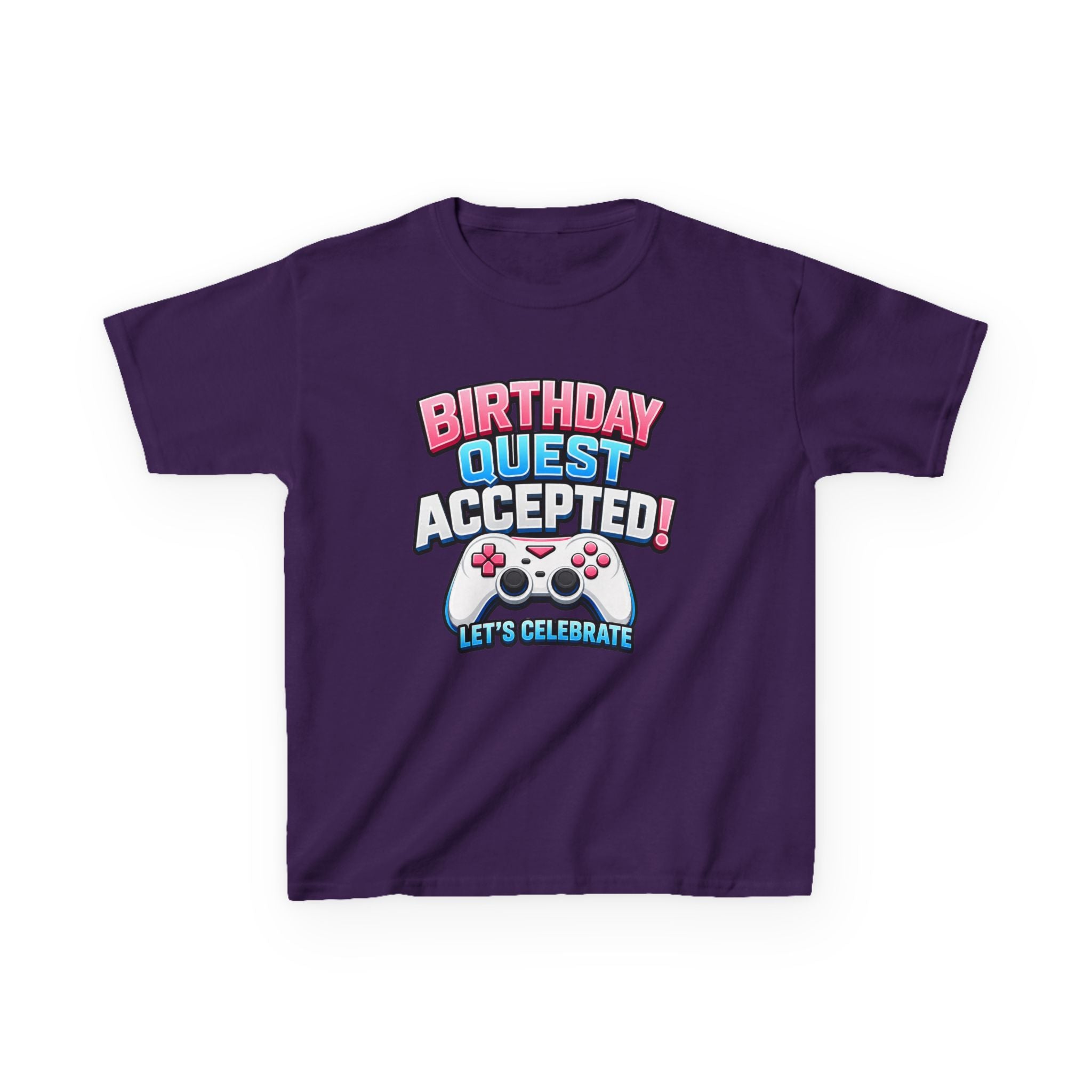 Kids Birthday T-Shirt — 'Birthday Quest' Gamer Controller Graphic Tee