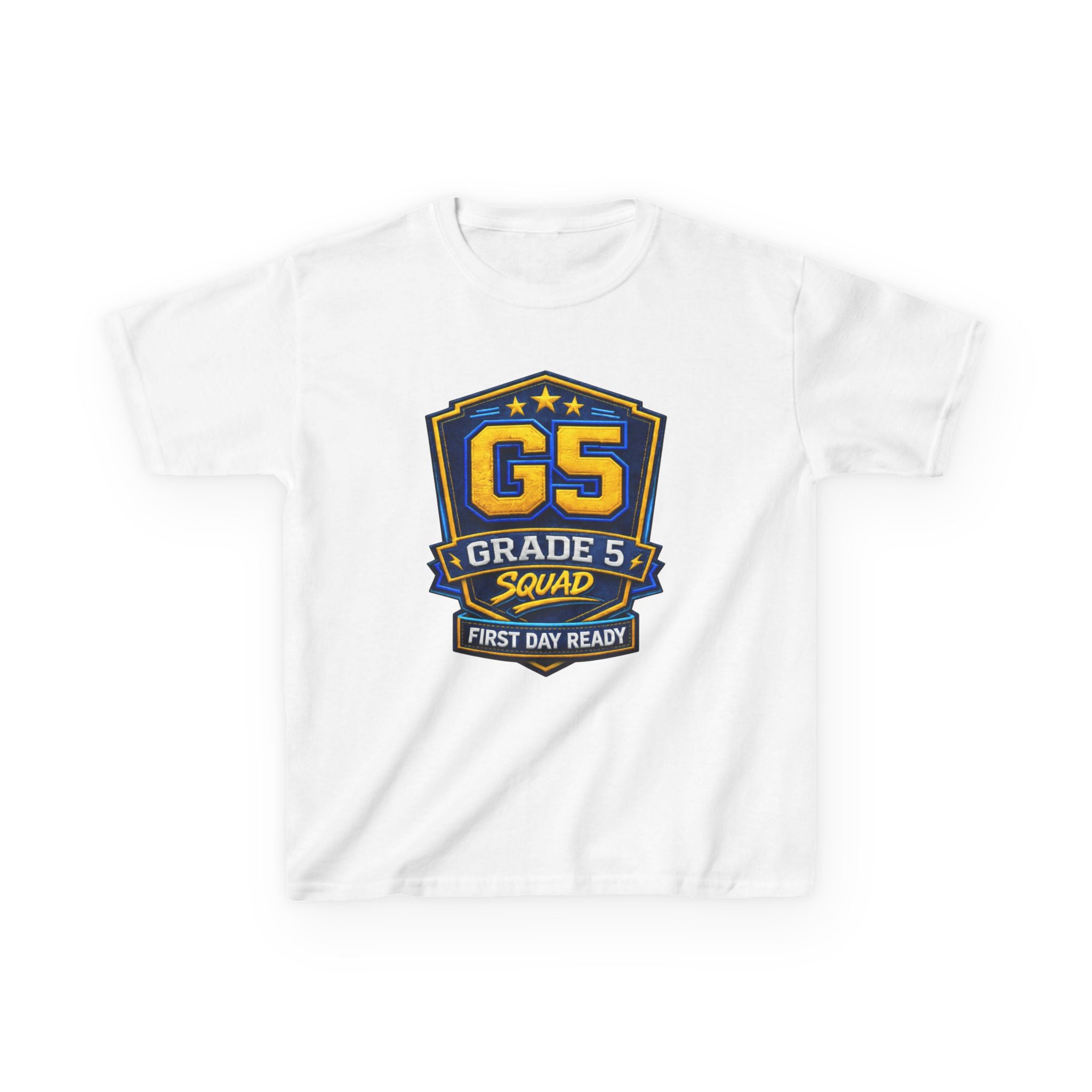 Grade 5 Squad Kids T‑Shirt — "G5 Grade 5 Squad: First Day Ready" Back‑to‑School Tee