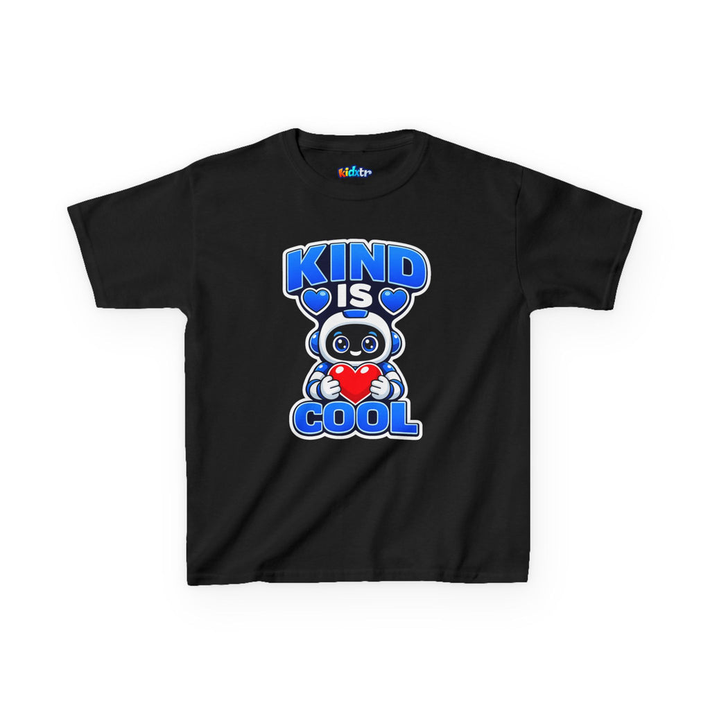 Kidxtr™ Kids Robot T-Shirt — 'Kind Is Cool' Heart Graphic Tee