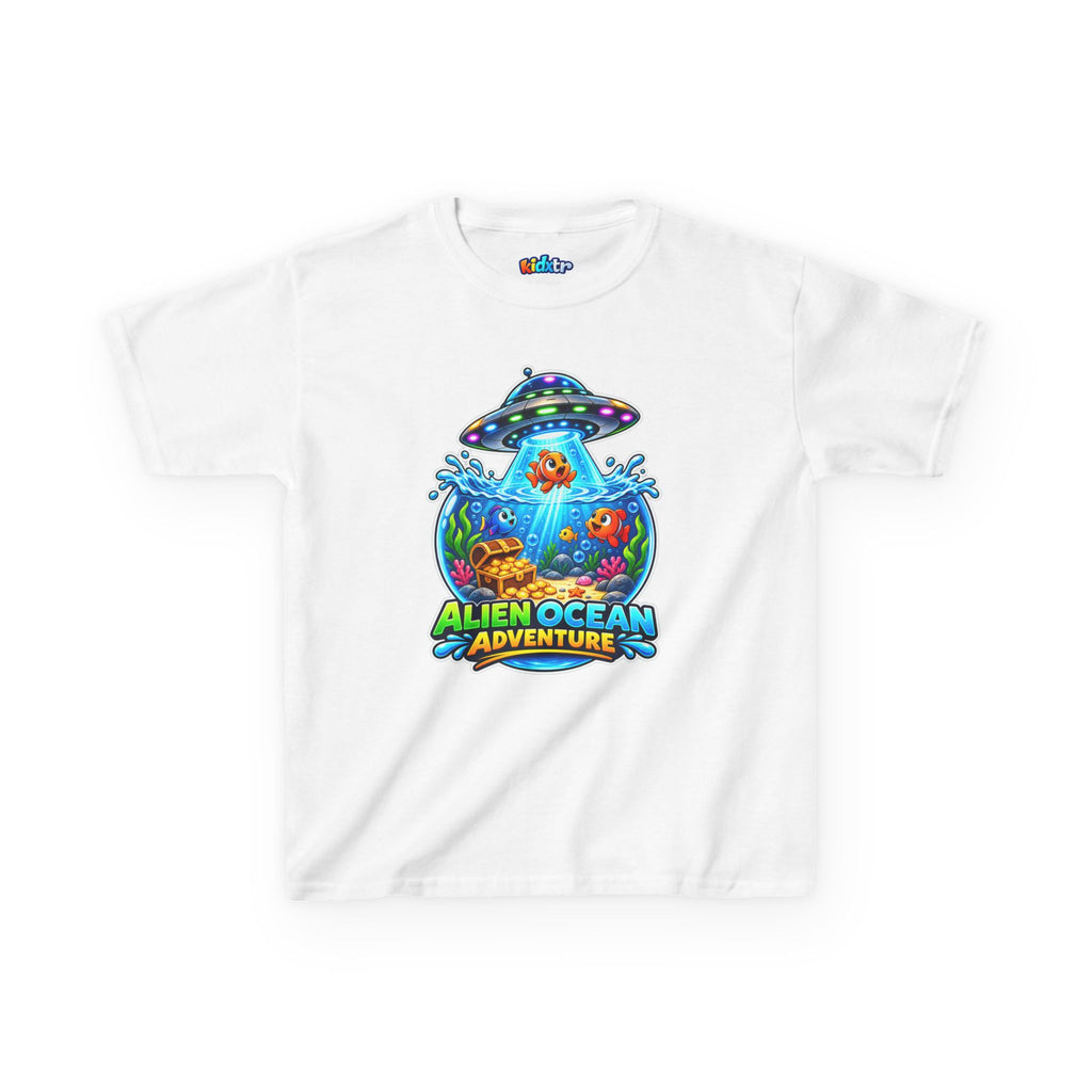 Kidxtr™ Kids Alien T-Shirt — 'Alien Ocean Adventure' UFO Fish Graphic Tee