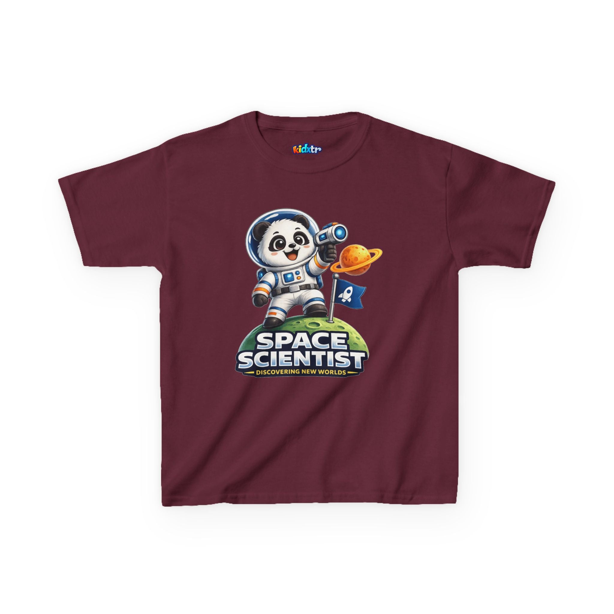 Kidxtr™ Kids Space T-Shirt — 'Space Scientist' Panda Astronaut Graphic Tee
