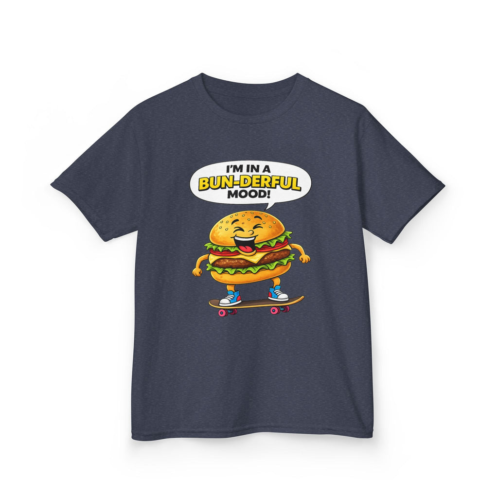 Kids Burger T-Shirt — 'Bun-derful Mood' Skateboard Graphic Tee