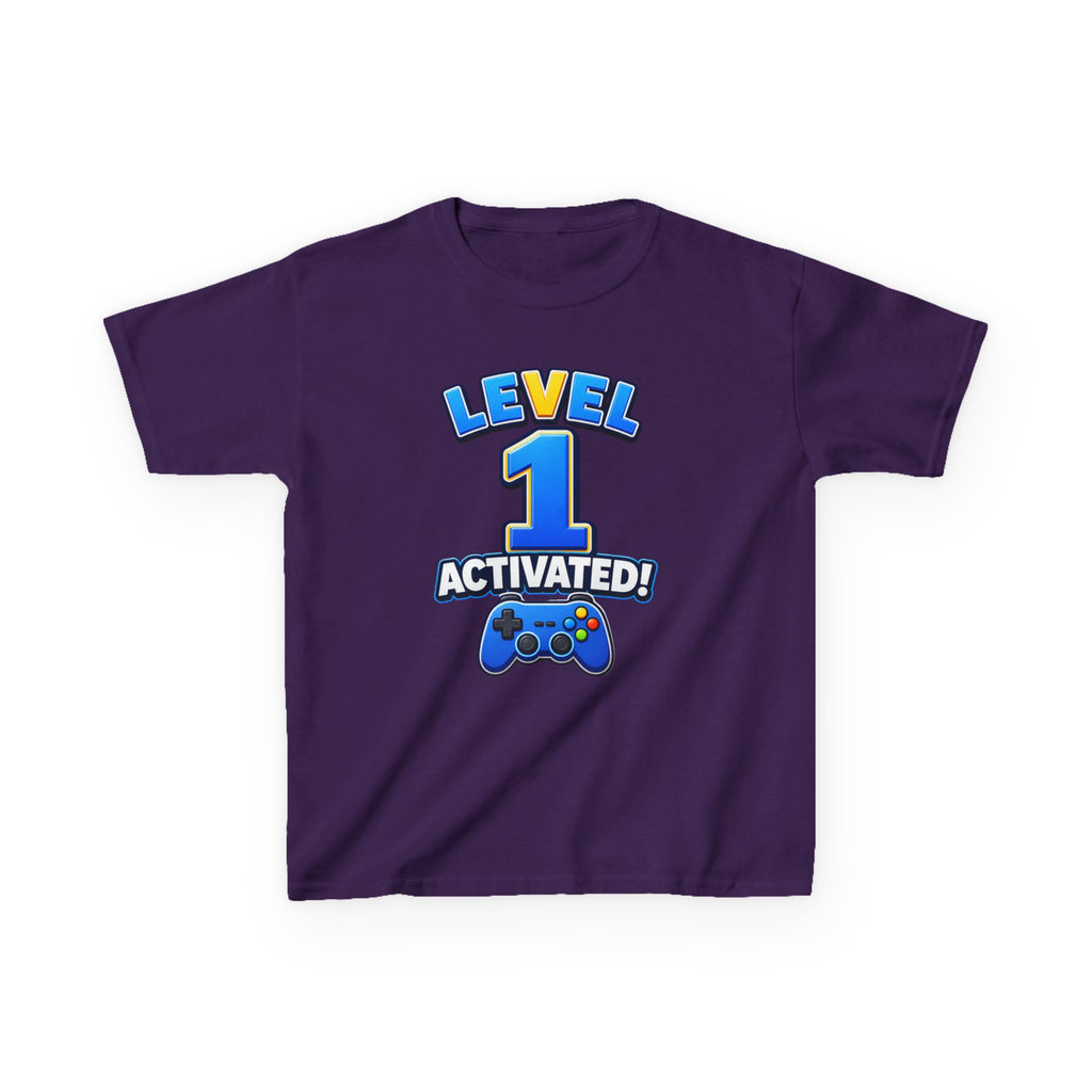 Kids Birthday T-Shirt — 'Level 1 Activated!' Birthday Gaming Graphic Tee