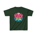 Kids Octopus T-Shirt — 'Dive Into Fun' Pink Octopus Graphic Tee