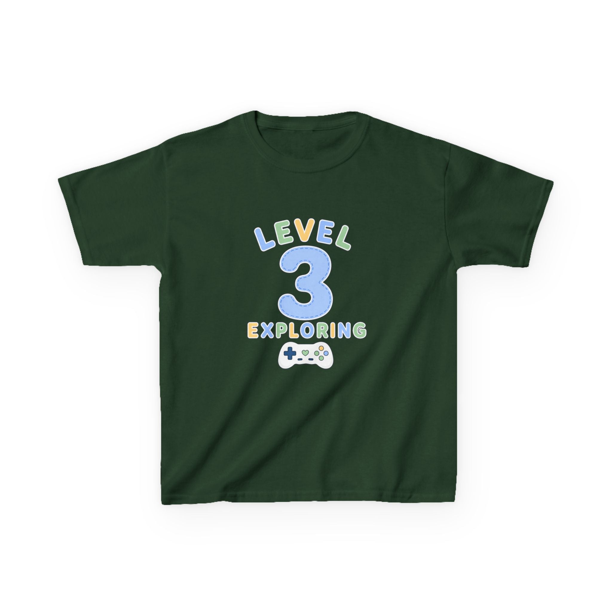 Kids Birthday Gaming T-Shirt — 'Level 3 Exploring' Gamer Graphic Tee
