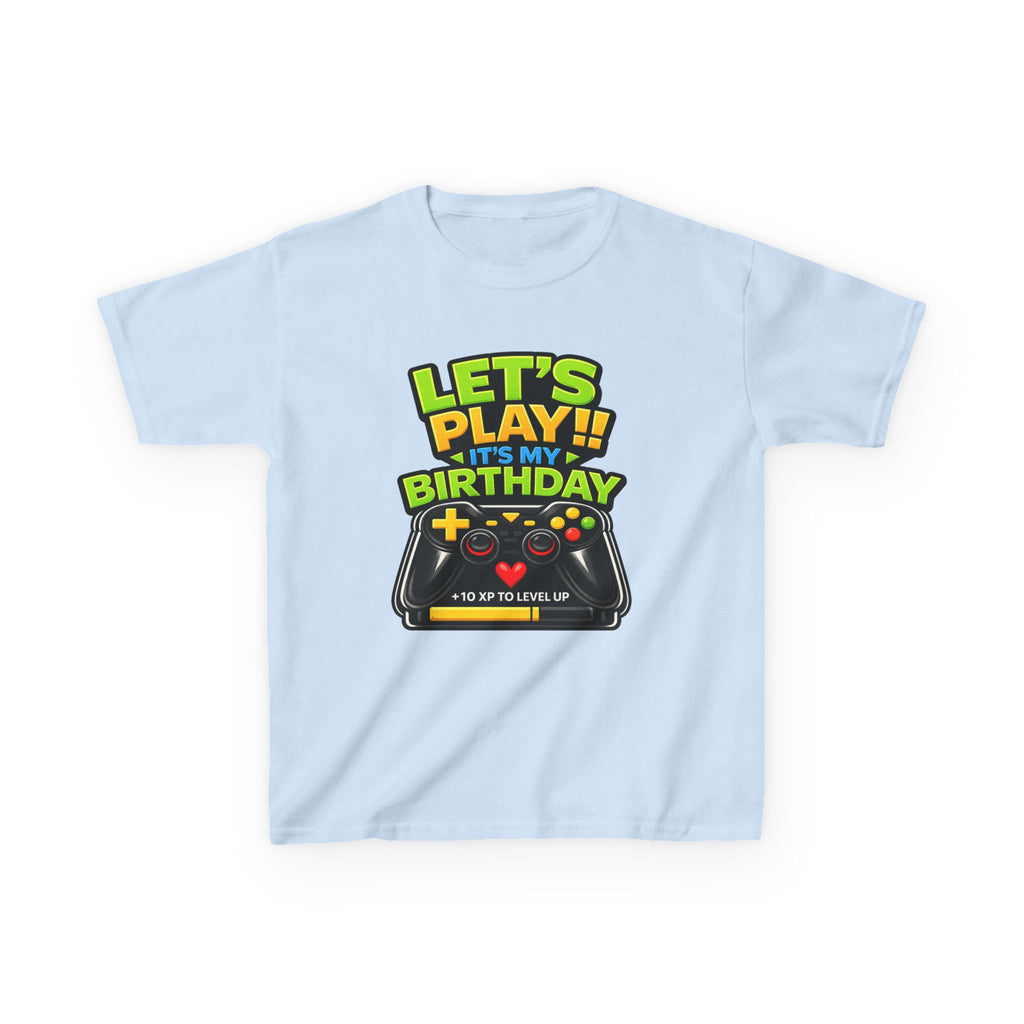 Kids Gaming T-Shirt — 'Let's Play! It's My Birthday' Video Game Controller Graphic Tee