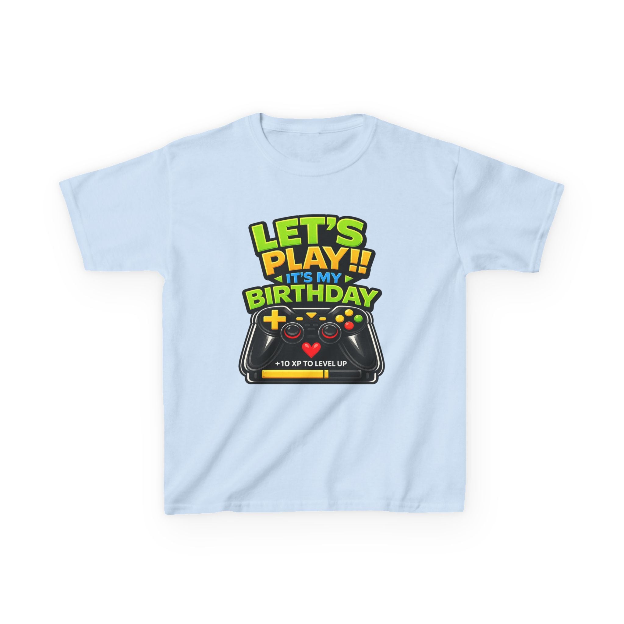 Kids Gaming T-Shirt — 'Let's Play! It's My Birthday' Video Game Controller Graphic Tee