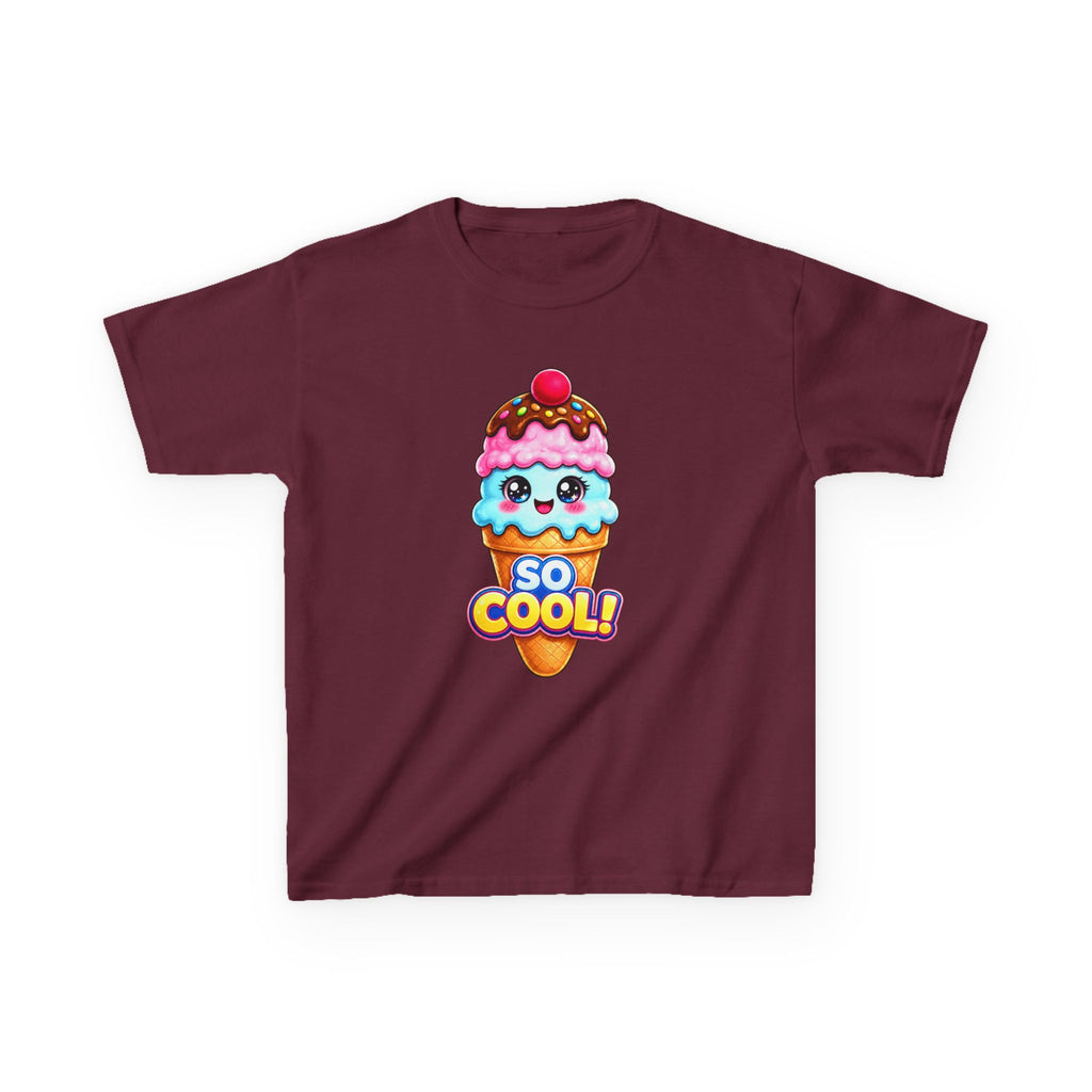 Kids Ice Cream T-Shirt — 'So Cool!' Kawaii Ice Cream Cone Graphic Tee
