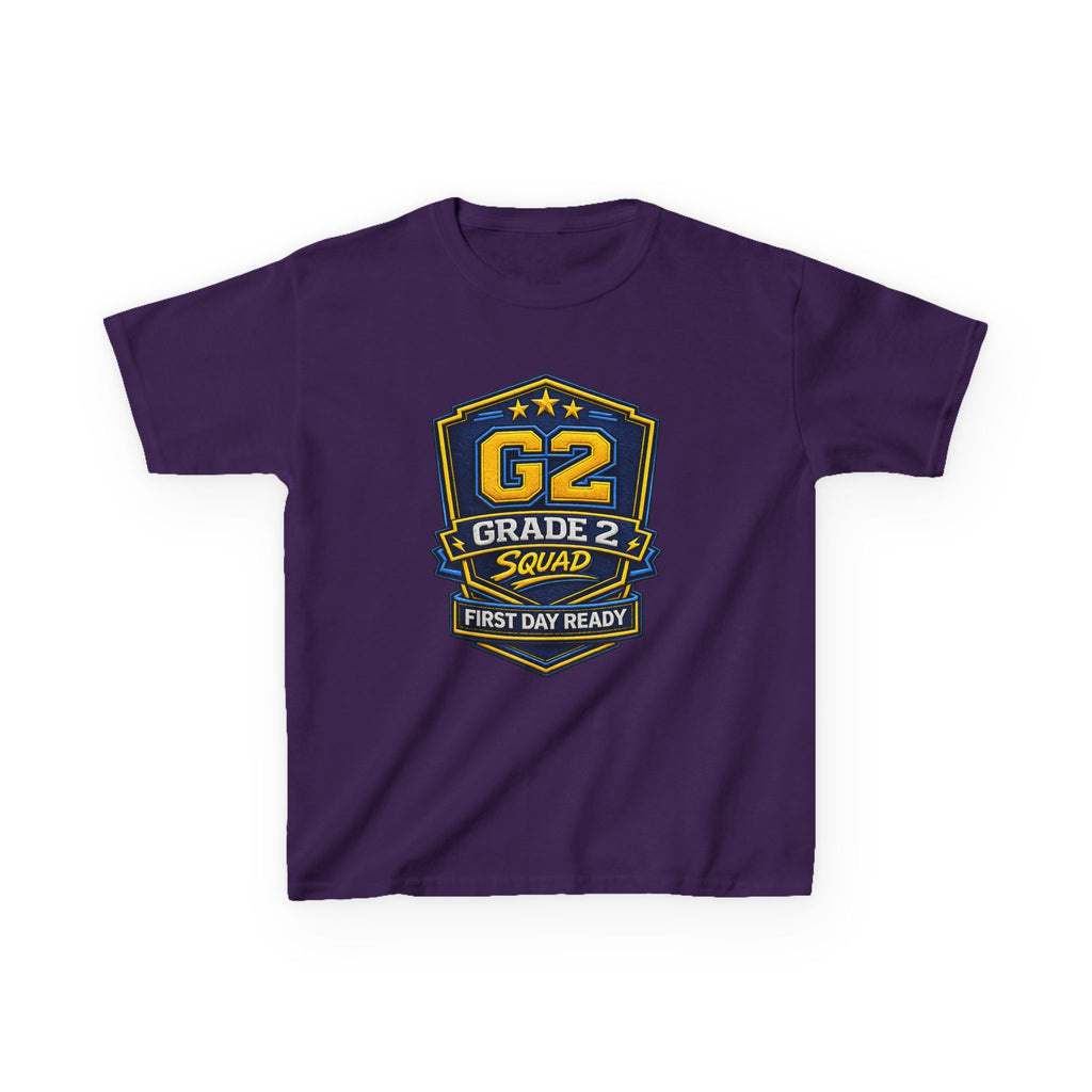 Grade 2 Squad Kids T‑Shirt — "G2 Grade 2 Squad: First Day Ready" Back‑to‑School Tee
