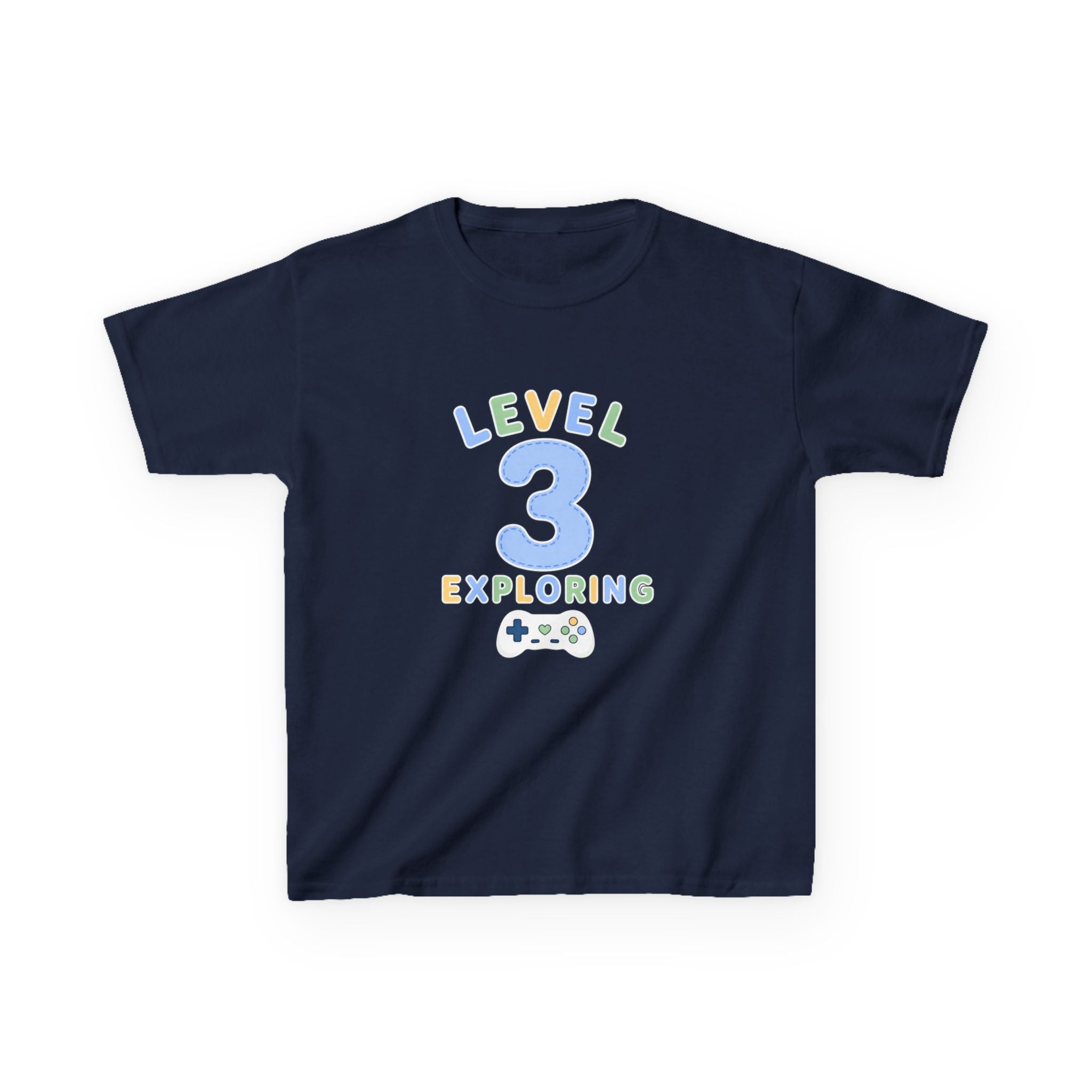 Kids Birthday Gaming T-Shirt — 'Level 3 Exploring' Gamer Graphic Tee