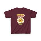 Kids Sunshine T-Shirt — 'Sunshine & Snacks' Smiling Daisy Graphic Tee